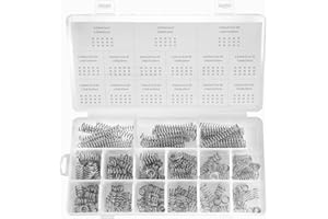 CREEYA 225Pcs Small Compression Spring Assortment, 15 Different Sizes, Wire Diameter 0.6mm 0.8mm 1mm, Outer Diameter 8mm 9mm 9.5mm, Length 10mm 20mm 50mm for Repair Replacement