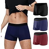 BATTEWA Oeko-TEX Certified Incontinence Underwear for Men Breathable Leak Proof Underwear Cotton Protective Boxer Briefs Adult Panties Absorbency 50ml,3Pack(Large,Blue)
