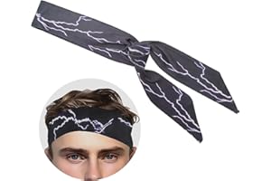 GIURKUU Ken Headband - Black Lightning Headband, Ken Halloween Costume Accessories, Comfortable Cool Bandana for Men's Movie Cosplay Party