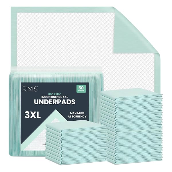 RMS BRANDS DISPOSABLE UNDERPADS 36″ X 36″, 50...