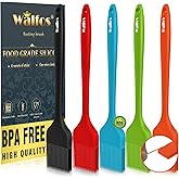 Walfos Silicone Pastry Brush, Heat Resistant Basting Brush Set, Perfect for Baking,BBQ Grill,Kitchen Cooking,Strong Steel Cor