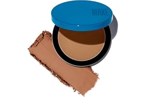 MAKE Beauty Skin Mimetic Microsuede Bronzer Powder - Matte Bronzing Powder Contour, Buildable Formula, Non Comedogenic, Long Lasting Color. Shade - Aura for Light to Medium Skin