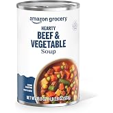 Amazon Grocery, Hearty Beef &amp; Vegetable Soup, 18.8 Oz