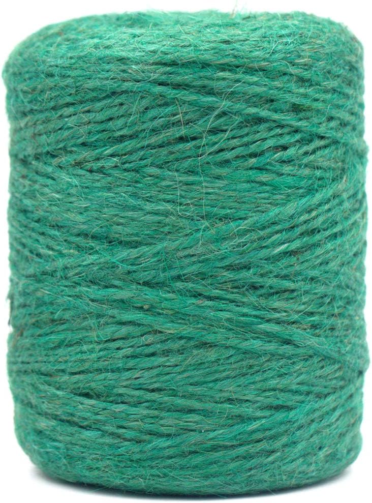 KINGLAKE 2mm Soft Dark Green Garden Jute Twine 656 Feet