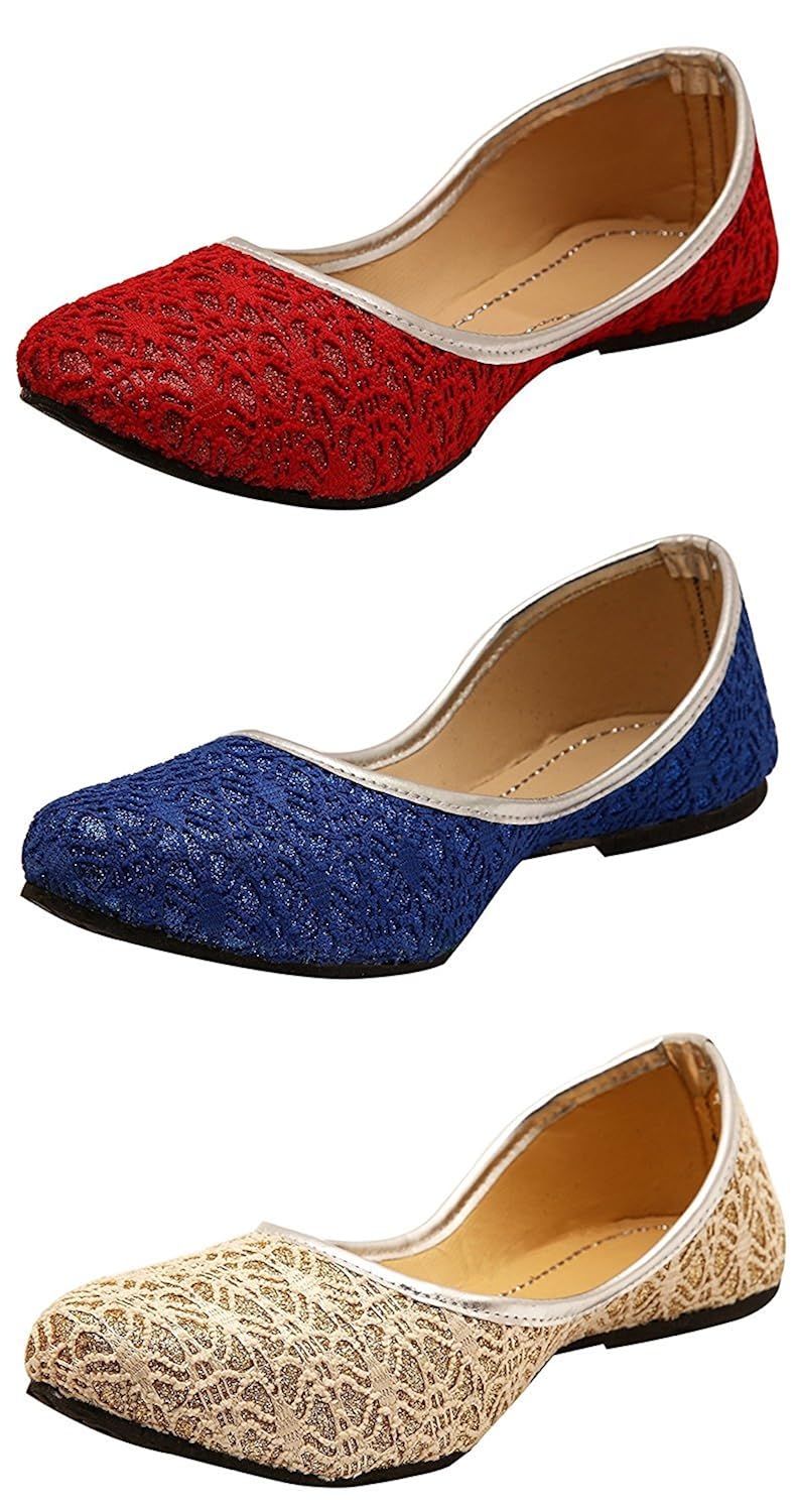 royal collection women's slip on synthetic casual bellies |combo of 3 pair