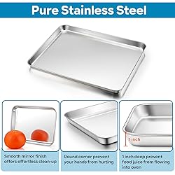 TeamFar Baking Tray with Rack, 12.5 x 10 x 1 Inch