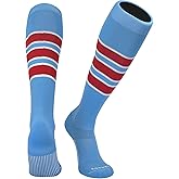 PEAR SOX Striped OTC Baseball, Softball, Football Socks (C) Black, Orange, Royal