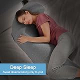 SHANNA Pregnancy Pillow J Shaped Full Body Maternity Pillow Dark Grey view 2