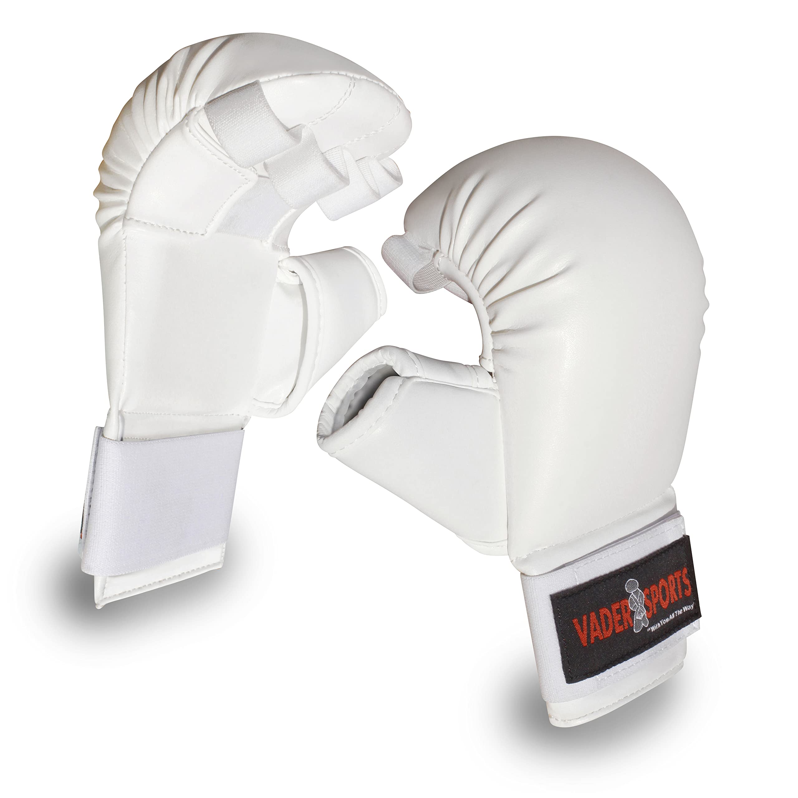 Vader Sports Kids Karate Gloves Mitts Junior Full Contact Hand Safety Mitts Small (White)
