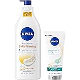 NIVEA Sheer Hydration Skin Firming Body Lotion (16.9 Fl Oz) + Skin Firming & Toning Body Gel Cream with Hyaluronic Acid (6.7 Oz), Enriched with Q10 and Vitamin C
