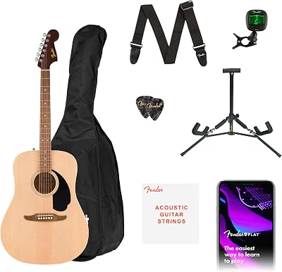Fender California Debut Redondo Dreadnought Acoustic Guitar Natural with Case