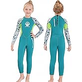 MWTA Wetsuit for Kids Boys Girls 2.5mm Neoprene Thermal Swimsuit Fullsuit Wet Suits Long Sleeve for Toddler Child Junior Youth Swimming, Diving, Surfing
