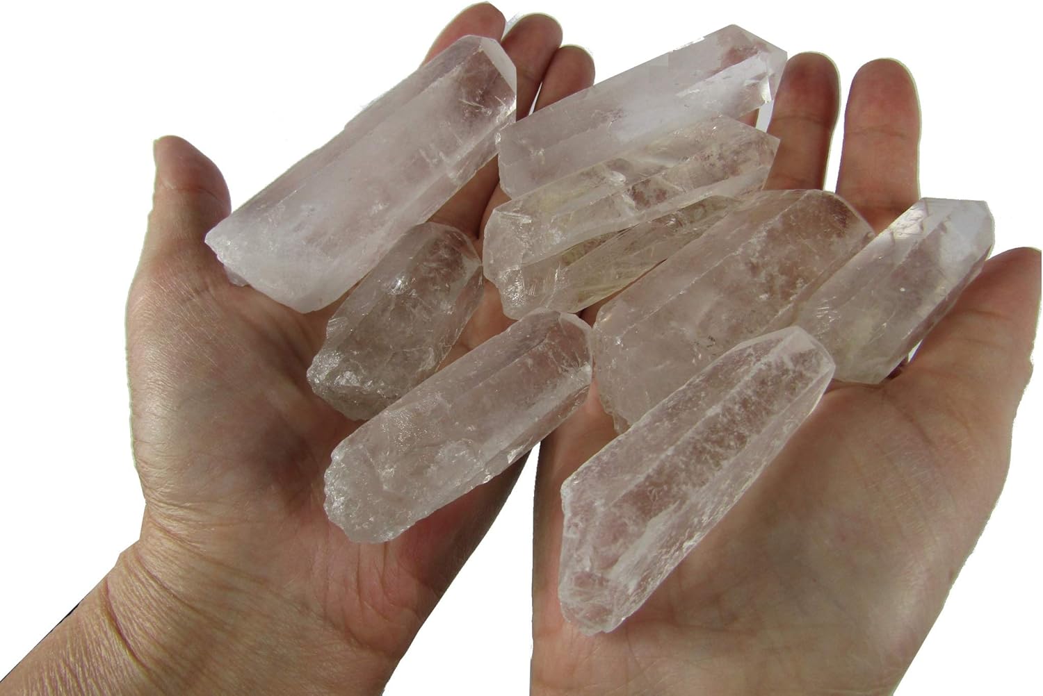 Indoor Fountains & Accessories - CircuitOffice 1 LB Large Clear Quartz Crystal Points,1.5 - 3