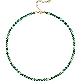 SOFYBJA Tiger Eye Beaded Necklace Green Malachite Beads Choker Necklace Gold Star Zircon Pendant Necklace Women Chakra Healing Gemstone Jewelry Amulet Gifts