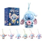 KOTPU Stitch Eat Something Before Sleep Collection Blind Box Keychain Figure Plush Toy Single Box Vinyl Plush Toy Model for Bag Decoration,Surprises Gifts for Friends and Family, Single Box