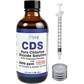 Chlorine Dioxide Solution Pure Chlorine Dioxide 3000 PPM ClO2 CDS Glass Bottle 4 oz CDS Solution - Made in USA | Allone Wellness