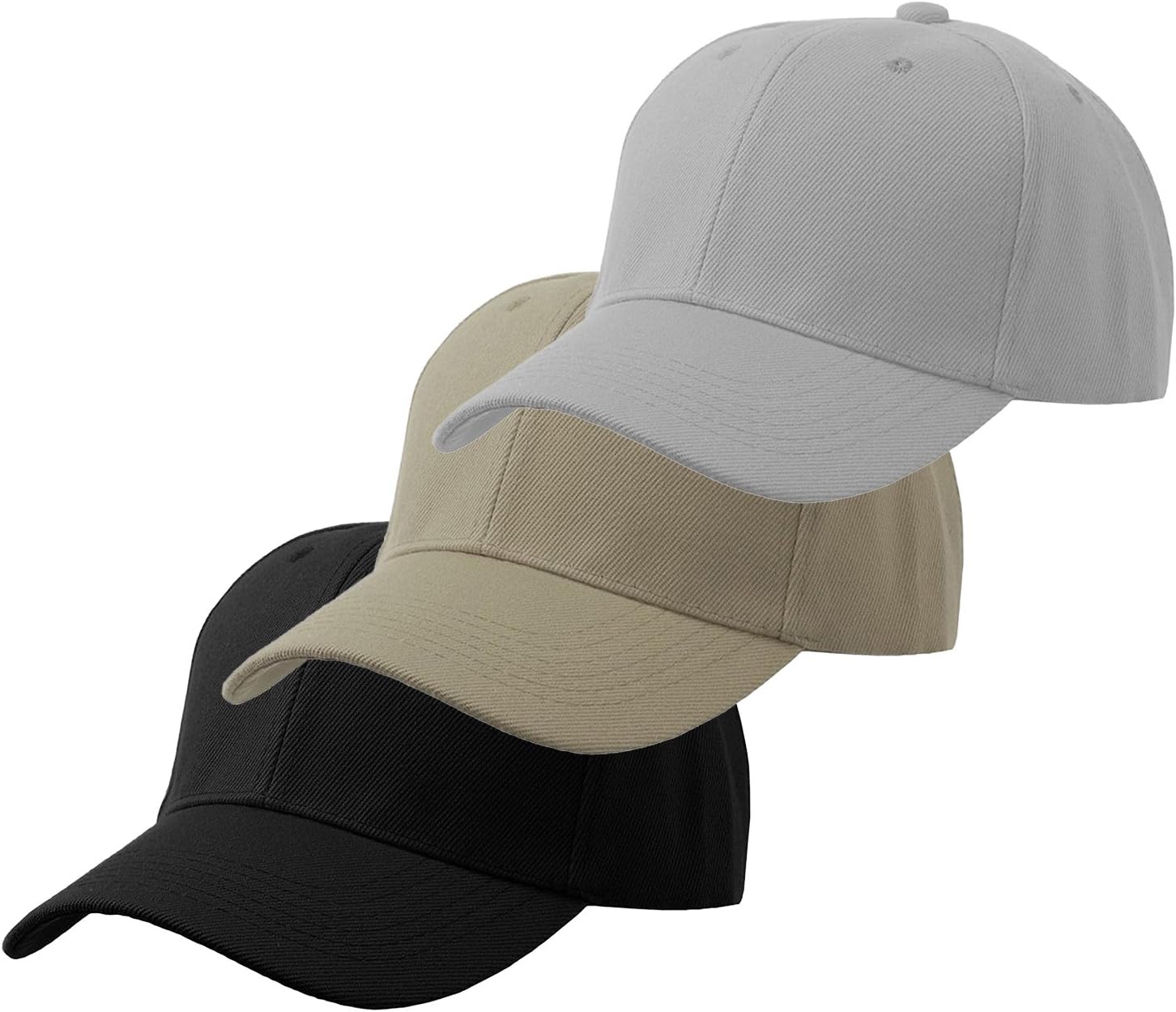 Men's Plain Baseball Cap Adjustable Curved Visor Hat