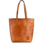 BERLINER BAGS Vintage Genuine Leather Tote Bag Cassie, Large Purse, Handbag for Women - Brown