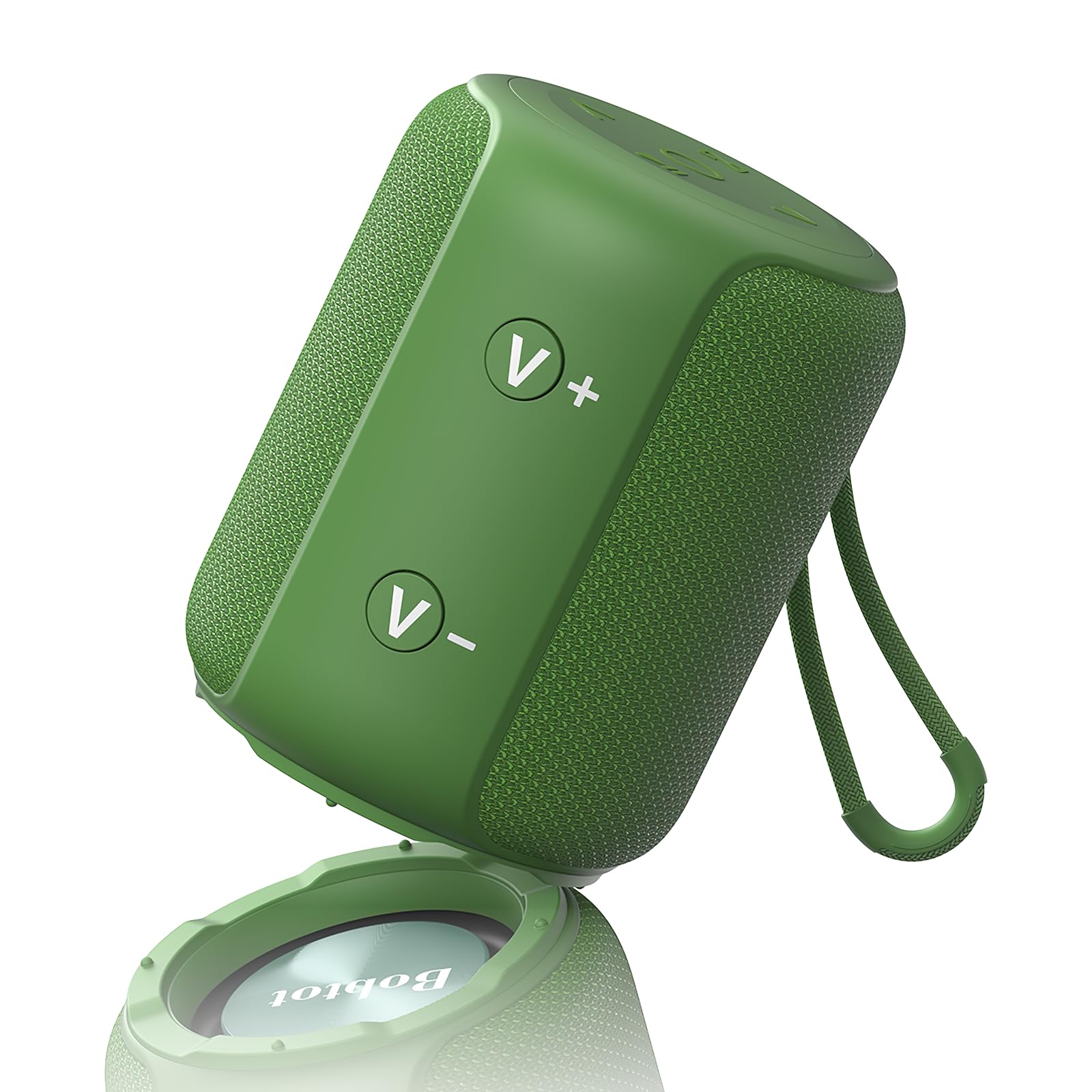 Photo 1 of Bobtot Portable Speaker Bluetooth, IPX6 Shower Speaker Waterproof, 15H Playing Time, Loud and Stereo Sound with Bass, Dual Pairing for Party, Camping, Travel, Green
