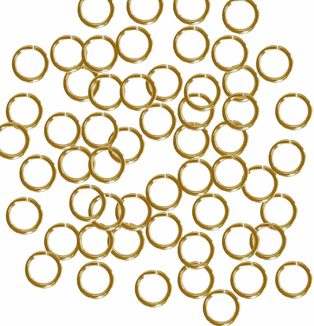 Rockin Beads Open Jump Rings 24 Grams Approx 200pc Gold Plated Brass 7mm Round 18 Gauge