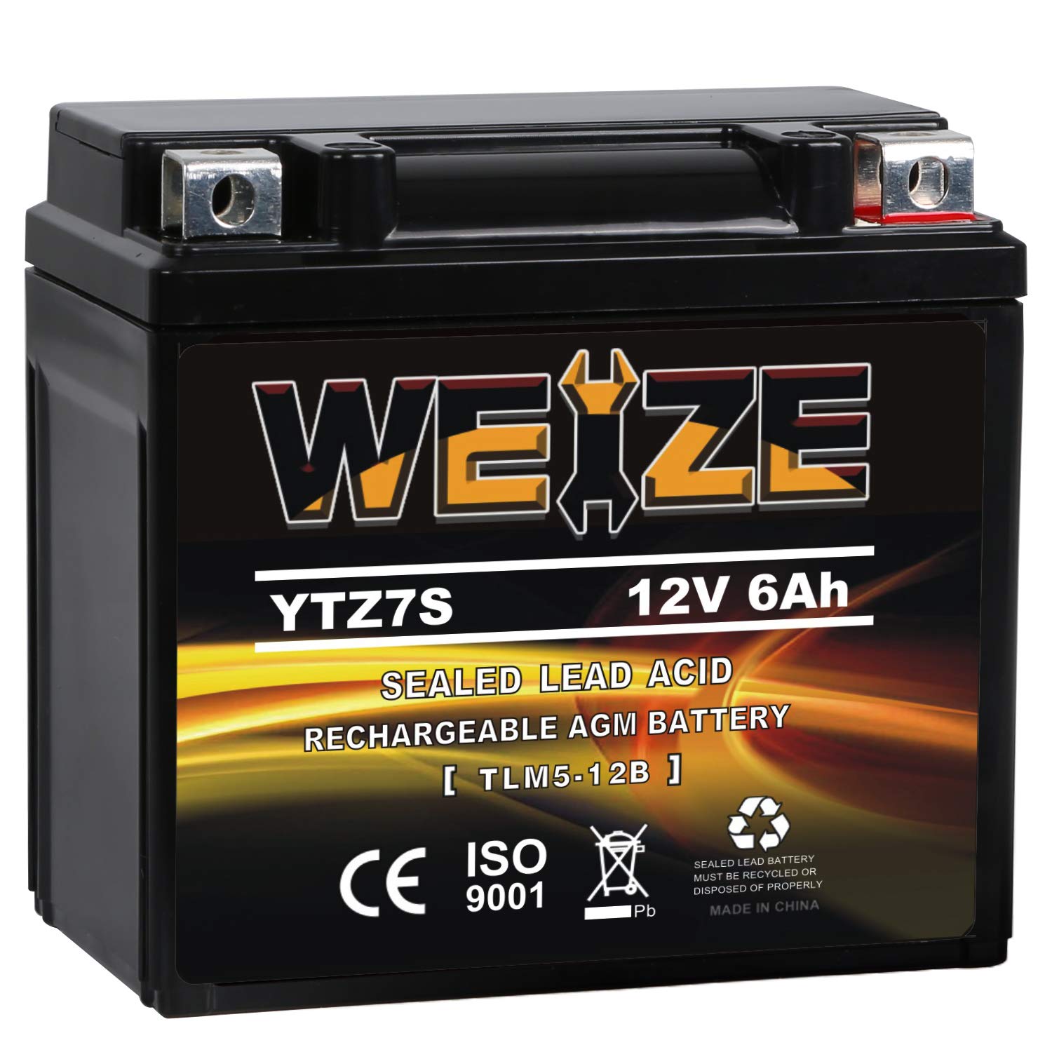 Photo 1 of Weize YTZ7S-BS Sealed Maintenance Free AGM Battery Replacement YTZ7S Compatible with Honda TRX450ER TRX450R ATV Motorcycle Battieres
