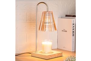 Marycele Candle Warmer Lamp with Timer, Vintage Amber Nightstand Lamp with 2 Bulbs for Home Room Decor, Dimmable Wax Warmer for Jar Candles, Wedding Registry Gifts for Women Couples 2025