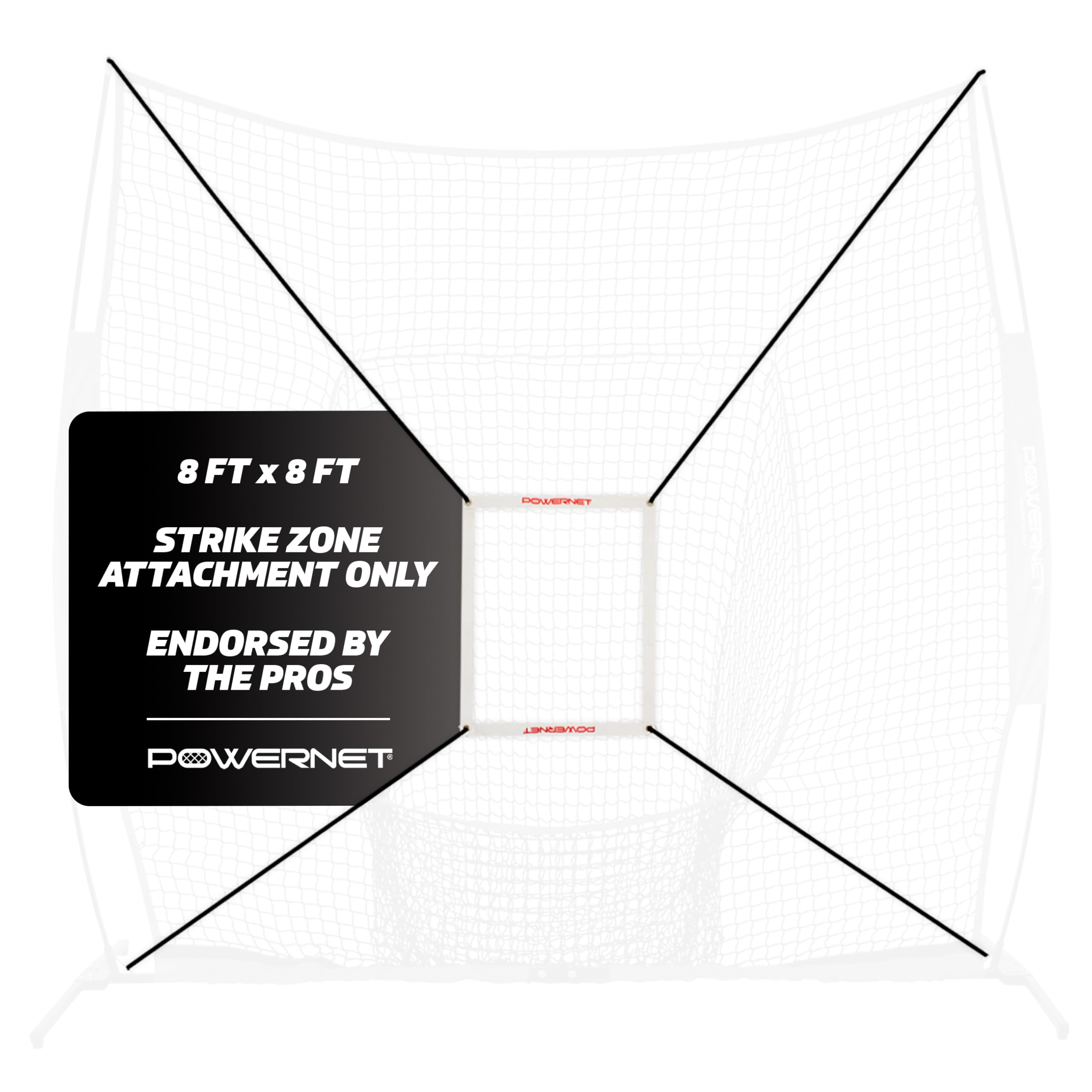 PowerNet Strike Zone Attachment for 8x8 Net | Baseball Pitching Drills & Accuracy Training Aid | Instant Feedback, Durable, Easy Installation
