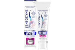 Sensodyne Clinical White Toothpaste Clinically Proven Whitening for Sensitive Teeth, Stain Protector, 3.4 oz