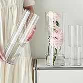 3 Clear Acrylic Cylinder Vase for Centerpieces, Tall Cylinder Plastic Hurricane Vases, Large Unbreakable Flower Vases for Wedding Bouquet (D 4.8", D 6" X H 15.8" +D 4" X H 12") 3 Different Sizes
