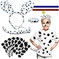 Ahuimeius Dalmatian Costume for Kids/Adults, Shirt With Black Felt Stickers for School DIY Projects