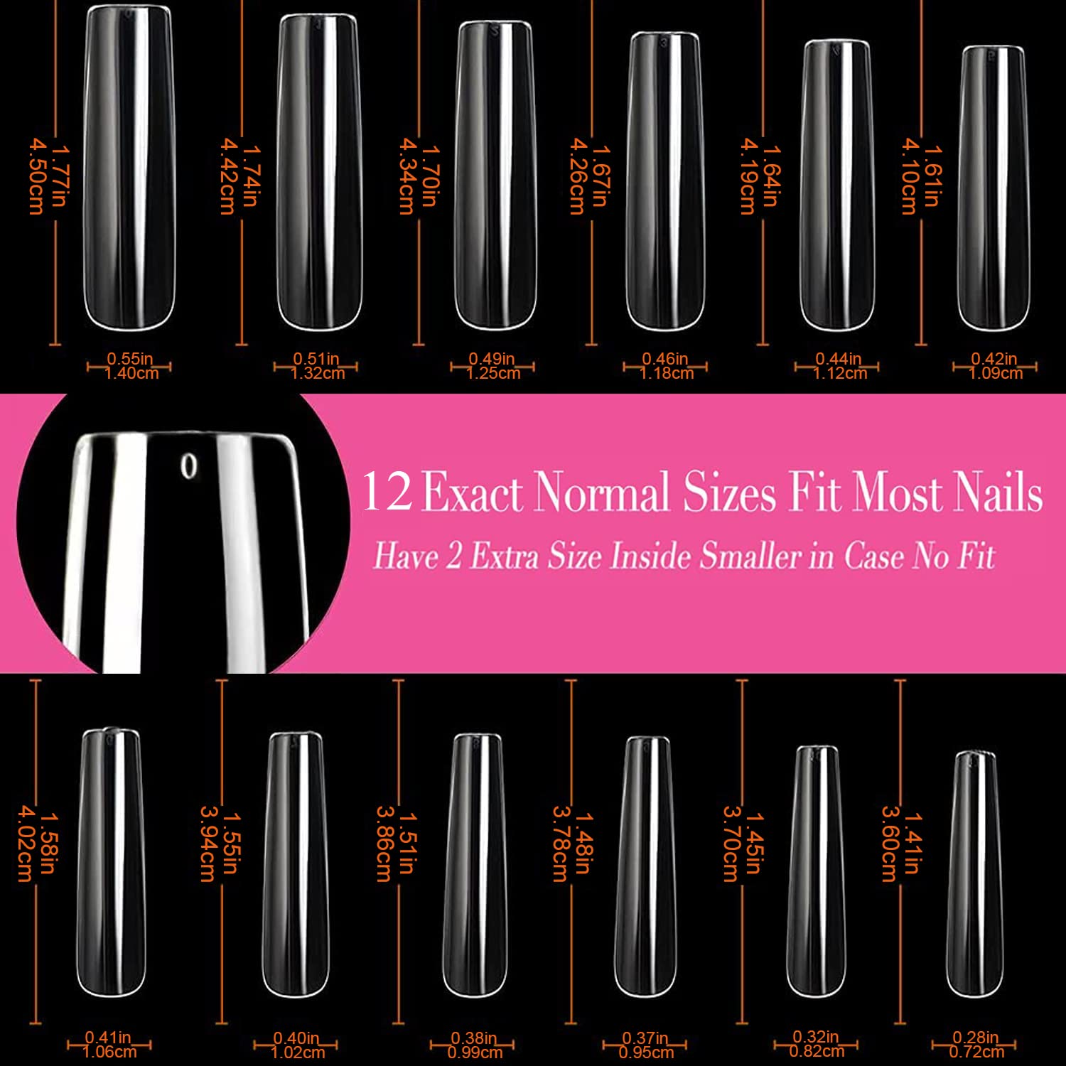 UNA GELLA Full Cover Nail Tips Square Gel Nails 120 PCS No C Curve XXL Extra Long Straight Curved Fake Tapered For Acrylic Salon Home DIY with Box - Image 7