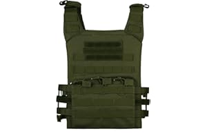 UNISTRENGH Fully Adjustable Tactical Vest Tough 900D Nylon Paintball Battle Vest with Detachable EVA Protective Safety Guard