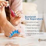 Sumiwish Toe Separators & Spacers 4 Pairs Blue White Gel Toe Correctors view 7