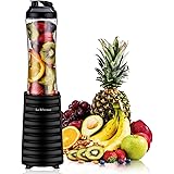 La Reveuse Smoothies Blender 300 Watt with 18 oz BPA Free Portable Travel Sports Bottle (Black)