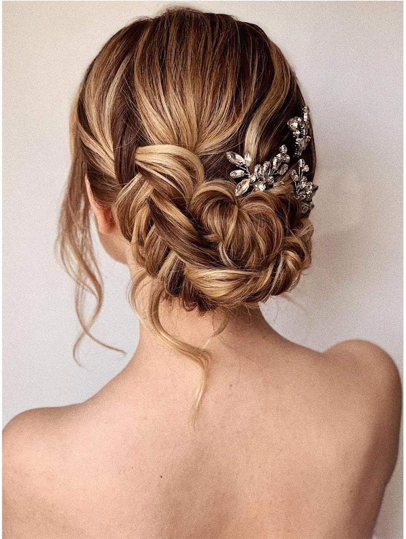 Unicra Silver Wedding Crystal Hair Pins Diamante Hair Piece Bridal Hair Accessories for Women and Brides(Pack of 3) - Image 5