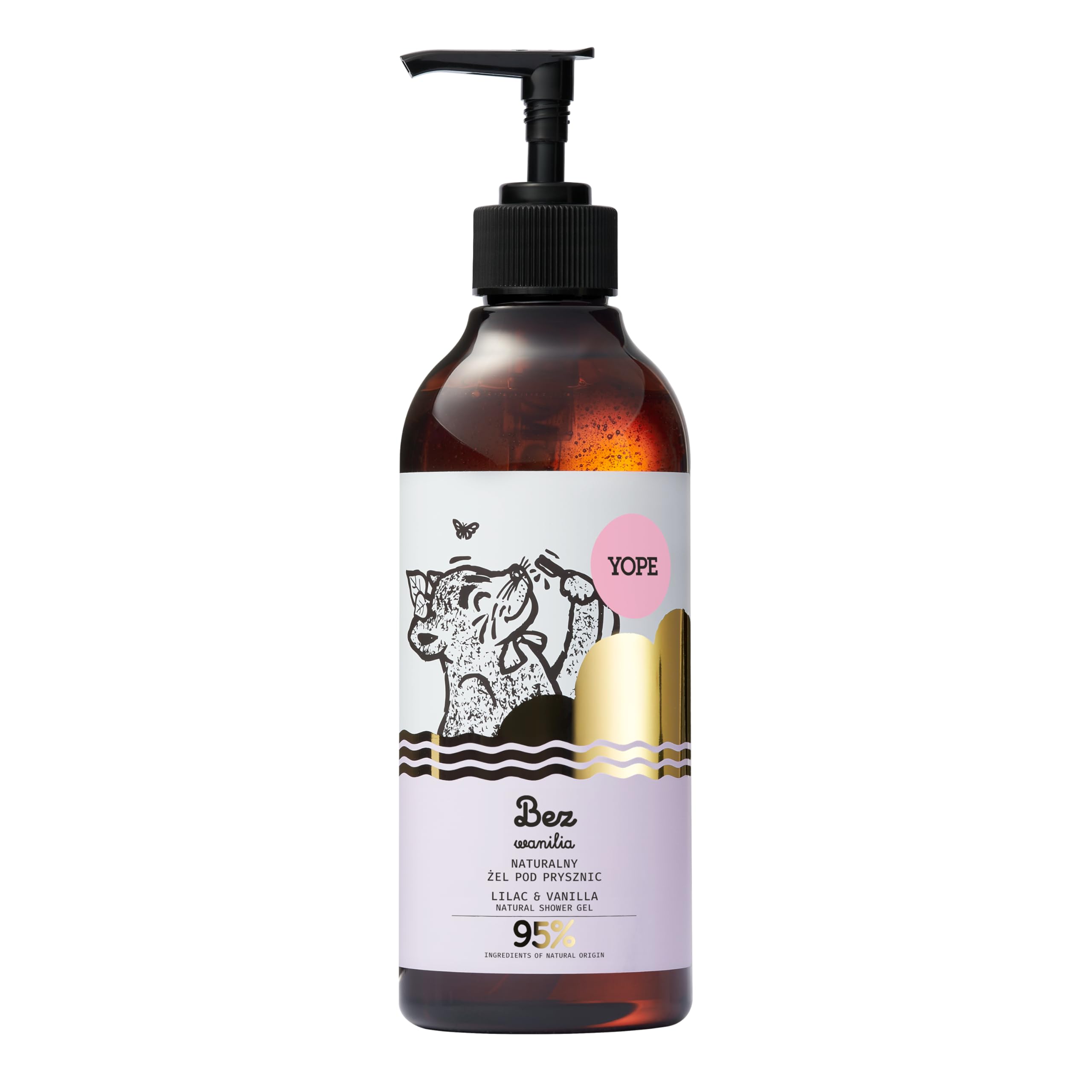 YOPE Natural Shower Gel | Neutral pH | Ultra-gentle cleansers| Moisturising | Nourishing| Plant glycerine | Vegan Formula| 95% Natural ingredients | Lilac and Vanilla 400ml
