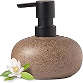 EMPO Stone-Textured Vintage Ceramic Dispenser, High-Color Rough Modern Zen Black ABS Press Bottle for Hand Soap, Shampoo, Conditioner for Bathroom and Kitchen (300ml/10.14oz)