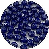 Pinhoollgo 500pcs 3mm Crystal Glass Beads Faceted Rondelle Glass Spacer Beads for Bracelets Necklace Pendants Earrings Key Chains Jewelry Making(Dark Blue Porcelain)