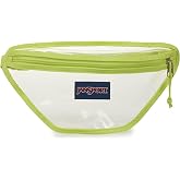 JanSport Clear Waistpack &ndash; 1L Transparent Fanny Pack, One Main Compartment, Adjustable Hip Belt &amp; Crossbody Strap, Citron Lime