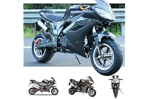 Aokid Mini Motorcycle for Adults & Kids, 49CC 4-Stroke Mini Dirt Bike, Gas Power Pocket Rocket Bike, Kids Dirt Bike [Up to 50KM/H], Trail Mini Bike Max Load 400Lbs, Summer Gift for Kids (Black Plus)