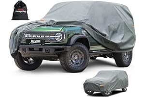 Kayme Heavy Duty Car Cover Custom Fit Ford Bronco 4 Door, Big Bend, Badlands, Outer Banks, Wildtrak, Raptor (2020-2025), Full Exterior Covers Waterproof All Weather, Sun Rain UV Protection.