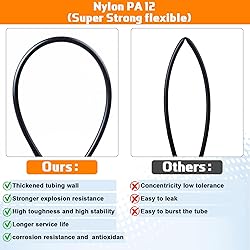 1/4" OD x 50FT DOT Air Line Tubing Kit Black SAE