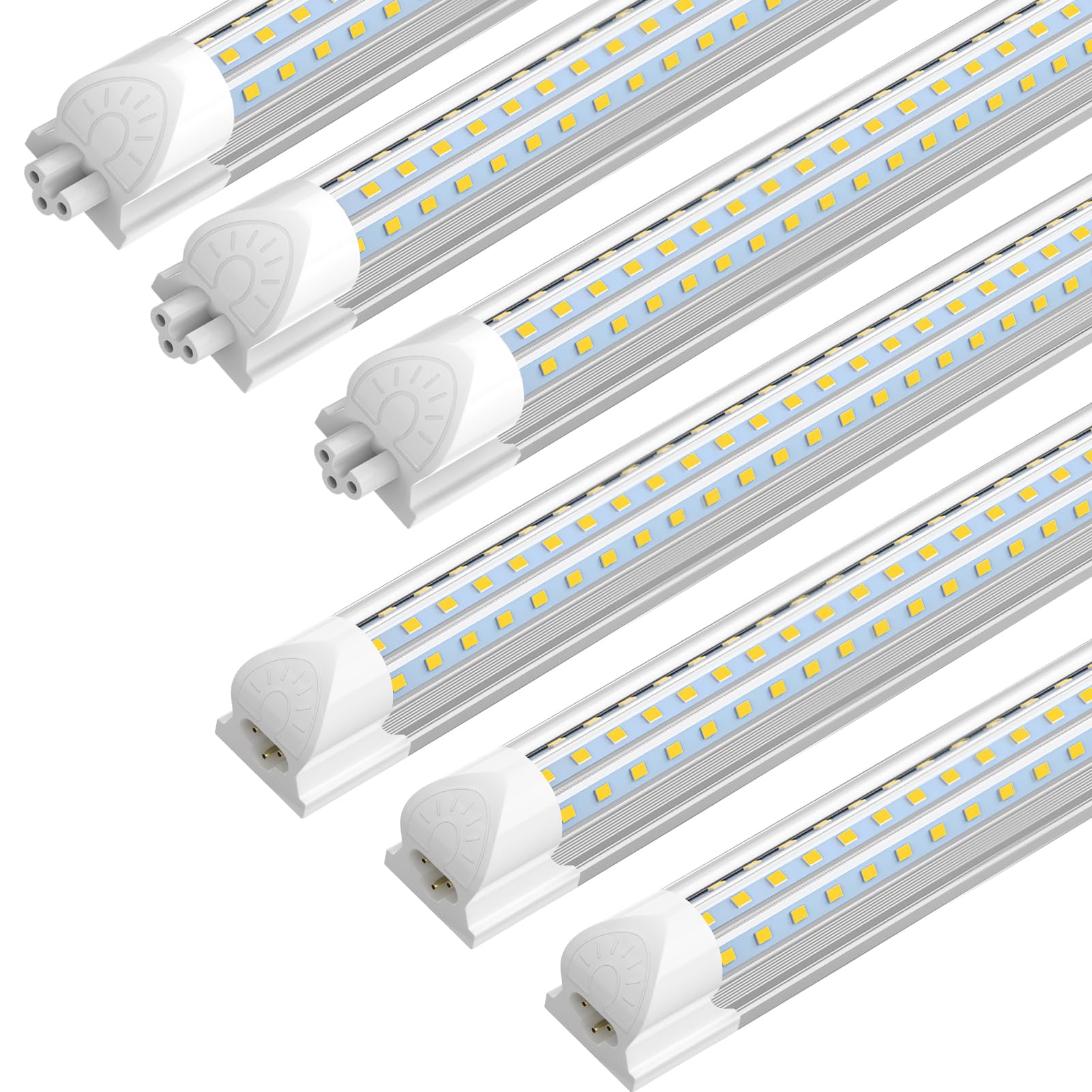 Photo 1 of **USED***  CNSUNWAY LED Shop LiLM Super Bright, D Shape, 6 Pack ED Tube Lights, Clear Cover, High Output, Linkable Shop Lights with Plug for Workshop, Garage, Warehouse, ETL Listed
