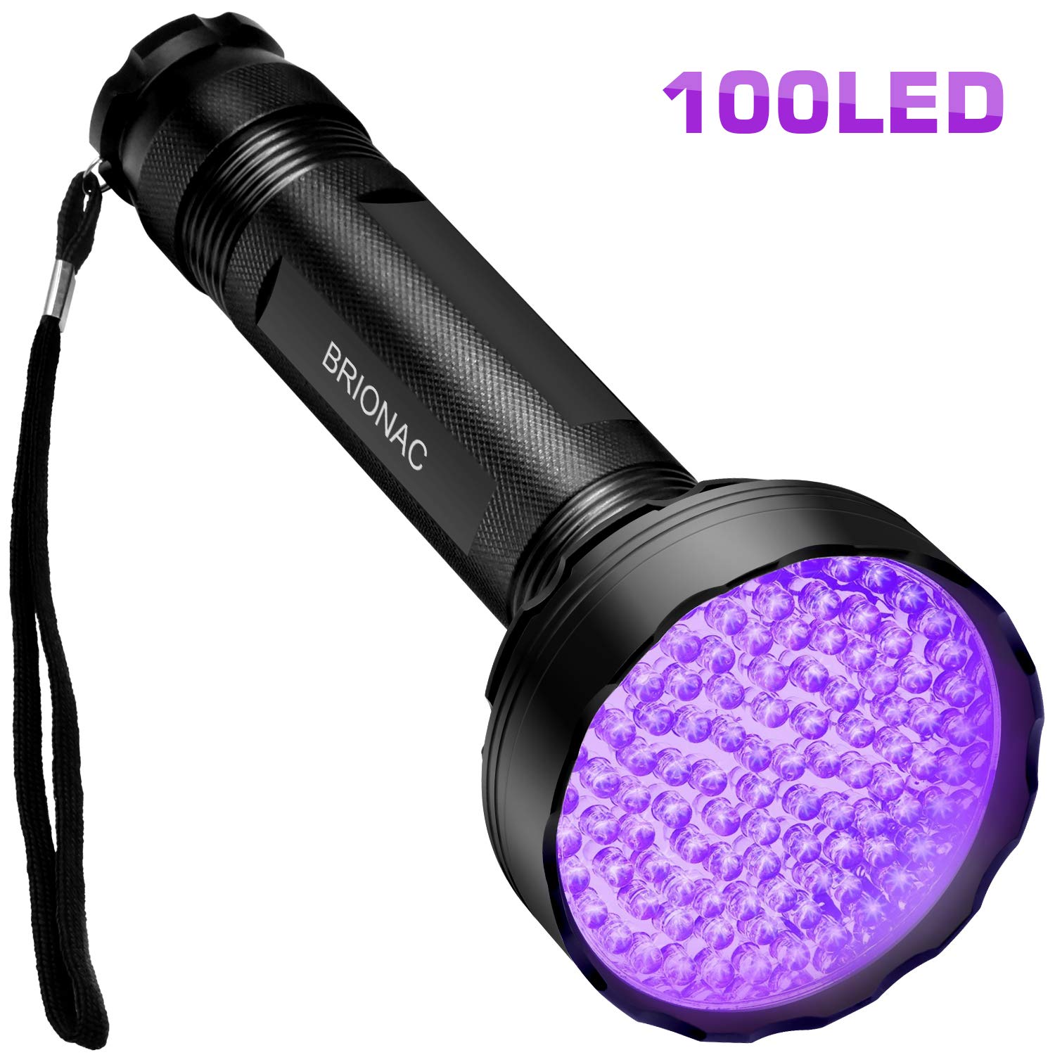 Brionac UV Flashlight Black Light, 100 LED 395nm Wavelength