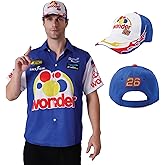 Maxim Party Supplies Costume Short Sleeve Shirt and Hat for Men - Race Car Driver Halloween Costume Outfit