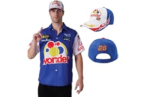 Maxim Party Supplies Costume Short Sleeve Shirt and Hat for Men - Race Car Driver Halloween Costume Outfit