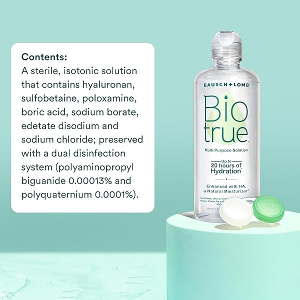 BIOTRUE CONTACT SOLUTION, MULTI-PURPOSE WITH LENS CASE, CLEANS, CONDITIONS, HYDRATES, DISINFECTS, REMOVES PROTEIN, DIRT & DEBRIS, CONTACT LENS CLEANER & STORAGE, 10 FL OZ (PACK OF 2)