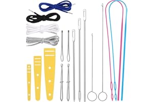 Fedmut Drawstring Threader Tool Set 18PCS with Loop Turner, Bodkin Sewing Tool, Elastic Threader and Hoodie String Drawstring for Jacket, Pants, Sportswear and Hat Threading
