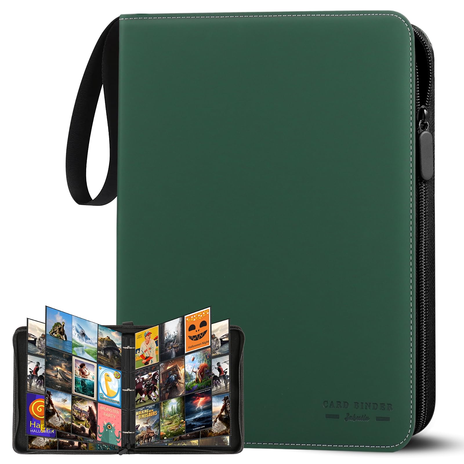 9 Pocket Trading Card Album,30 Pages Card Collection Binder with 540 Pockets,Card Folder Fit for MTG TCG Sports Football Cards(Green)