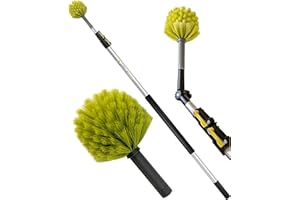 DOCAZOO DOCA 5-12 Ft (18 Ft Reach) Cobweb Duster with Extension Pole - High Reach Spider Web Brush with Pole, Spider Web Remover - Extendable Duster for Indoor & Outdoor